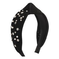 Mode Bogenknoten Tuch Handgemacht Künstliche Perlen Strasssteine Haarband 1 Stück main image 3