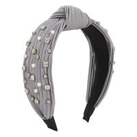 Mode Noeud D'arc Chiffon Fait Main Perles Artificielles Strass Bande De Cheveux 1 Pièce sku image 5
