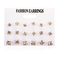 Vintage Style Heart Plating Alloy Artificial Gemstones Earrings Ear Studs sku image 1