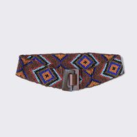 Ethnic Style Geometric Plastic Beaded Women's Woven Belts 1 Piece sku image 1