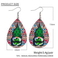 1 Pair Fashion Shamrock Letter Water Droplets Pu Leather Patchwork St. Patrick Women's Drop Earrings main image 2