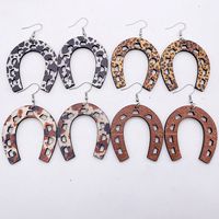 1 Pair Ethnic Style Cow Pattern Leopard Wood Women's Drop Earrings main image 6