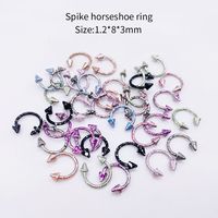 Fashion C Shape Stainless Steel Stoving Varnish Eyebrow Nails Nose Ring sku image 10