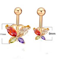1 Piece Fashion Star Heart Shape Butterfly Stainless Steel Inlay Zircon Belly Ring main image 4