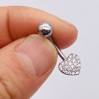 1 Piece Fashion Star Heart Shape Butterfly Stainless Steel Inlay Zircon Belly Ring sku image 7