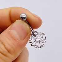 1 Piece Fashion Star Heart Shape Butterfly Stainless Steel Inlay Zircon Belly Ring sku image 25