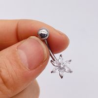 1 Piece Fashion Star Heart Shape Butterfly Stainless Steel Inlay Zircon Belly Ring sku image 27