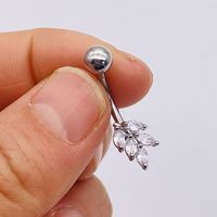 1 Piece Fashion Star Heart Shape Butterfly Stainless Steel Inlay Zircon Belly Ring sku image 26