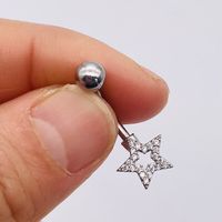 1 Piece Fashion Star Heart Shape Butterfly Stainless Steel Inlay Zircon Belly Ring sku image 10
