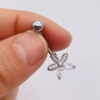 1 Piece Fashion Star Heart Shape Butterfly Stainless Steel Inlay Zircon Belly Ring sku image 12