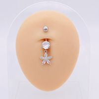 1 Piece Fashion Star Heart Shape Butterfly Stainless Steel Inlay Zircon Belly Ring sku image 44