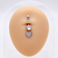 1 Piece Fashion Star Heart Shape Butterfly Stainless Steel Inlay Zircon Belly Ring sku image 30
