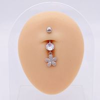 1 Piece Fashion Star Heart Shape Butterfly Stainless Steel Inlay Zircon Belly Ring sku image 38