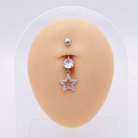 1 Piece Fashion Star Heart Shape Butterfly Stainless Steel Inlay Zircon Belly Ring sku image 50