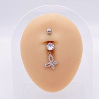 1 Piece Fashion Star Heart Shape Butterfly Stainless Steel Inlay Zircon Belly Ring sku image 49