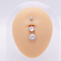 1 Piece Fashion Star Heart Shape Butterfly Stainless Steel Inlay Zircon Belly Ring sku image 56