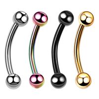 4 Pieces Fashion Geometric Stainless Steel Plating Eyebrow Nails Tongue Nail Nose Ring sku image 5