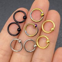 4 Pieces Fashion Geometric Stainless Steel Plating Eyebrow Nails Tongue Nail Nose Ring main image 4