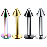 4 Pieces Fashion Geometric Stainless Steel Plating Eyebrow Nails Tongue Nail Nose Ring main image 3
