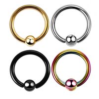 4 Pieces Fashion Geometric Stainless Steel Plating Eyebrow Nails Tongue Nail Nose Ring sku image 6