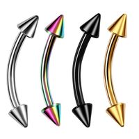 4 Pieces Fashion Geometric Stainless Steel Plating Eyebrow Nails Tongue Nail Nose Ring sku image 2