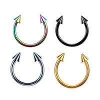 4 Pieces Fashion Geometric Stainless Steel Plating Eyebrow Nails Tongue Nail Nose Ring sku image 7