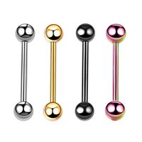 4 Pieces Fashion Geometric Stainless Steel Plating Eyebrow Nails Tongue Nail Nose Ring sku image 3