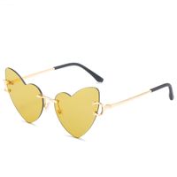 Fashion Gradient Color Heart Shape Pc Special-shaped Mirror Frameless Women's Sunglasses sku image 3