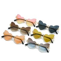 Fashion Gradient Color Heart Shape Pc Special-shaped Mirror Frameless Women's Sunglasses main image 1