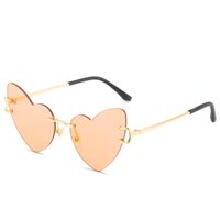 Fashion Gradient Color Heart Shape Pc Special-shaped Mirror Frameless Women's Sunglasses sku image 4
