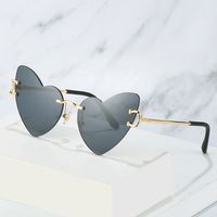 Fashion Gradient Color Heart Shape Pc Special-shaped Mirror Frameless Women's Sunglasses main image 2