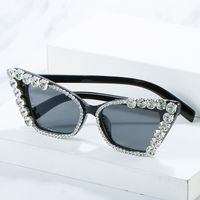 Fashion Solid Color Ac Cat Eye Diamond Full Frame Women's Sunglasses main image 2