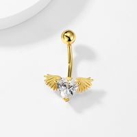 Fashion Leaf Devil's Eye Butterfly Stainless Steel Plating Zircon 18k Gold Plated Belly Ring main image 7