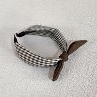 Mode Gitter Bogenknoten Tuch Haarband 1 Stück sku image 2