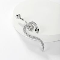 1 Piece Sexy Snake Stainless Steel Plating Zircon Belly Ring main image 2