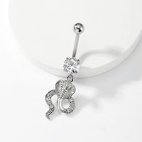 1 Piece Sexy Snake Stainless Steel Plating Zircon Belly Ring main image 8