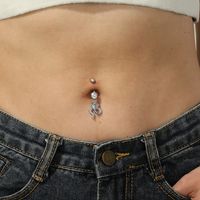 1 Piece Sexy Snake Stainless Steel Plating Zircon Belly Ring main image 10