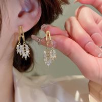 1 Pair Fashion Heart Shape Flower Bow Knot Imitation Pearl Alloy Rhinestone Inlay Opal Women's Earrings sku image 5