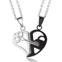 Stainless Steel Fashion Plating Heart Shape Pendant Necklace sku image 2