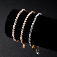 1 Piece Fashion Circle Copper Inlay Zircon Bracelets main image 1