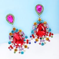 1 Pair Fashion Flower Alloy Inlay Zircon Women's Drop Earrings main image 3