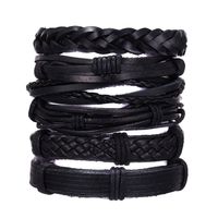 Retro Geometric Pu Leather Rope Braid Men's Bracelets sku image 1