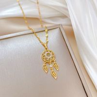 Fashion Geometric Stainless Steel Copper Plating Zircon Necklace main image 5