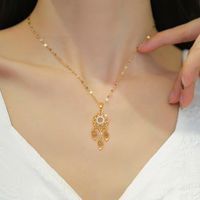 Fashion Geometric Stainless Steel Copper Plating Zircon Necklace main image 4