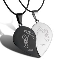 Stainless Steel Fashion Plating Heart Shape Pendant Necklace sku image 1