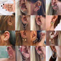 1 Set Fashion Geometric Copper Plating Artificial Pearls Turquoise Zircon Earrings main image 1