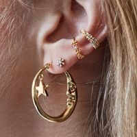 1 Set Fashion Geometric Copper Plating Artificial Pearls Turquoise Zircon Earrings sku image 14