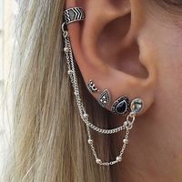 1 Set Fashion Geometric Copper Plating Artificial Pearls Turquoise Zircon Earrings sku image 5
