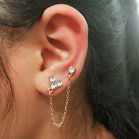 1 Set Fashion Geometric Copper Plating Artificial Pearls Turquoise Zircon Earrings sku image 2