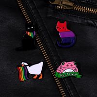 Cartoon Style Cat Frog Duck Alloy Enamel Plating Unisex Brooches main image 2